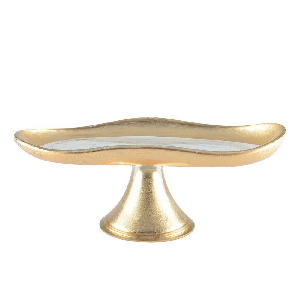Small Gold Cake Stand on Foot glass dessert presentation